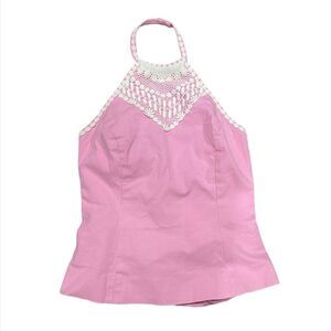 Lilly Pulitzer Pink and White Halter Top
